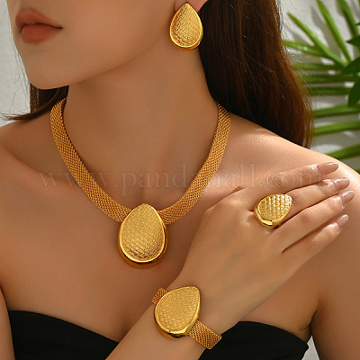 Комплекты из сплава каплевидных браслетов JF6681-1