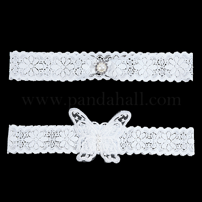 1 комплект колец для чулок из полиэстера с бабочками DIY-OC0013-43A-1