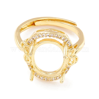 Латунный кубический цирконий регулируемые компоненты кольца-солитера KK-K266-10G-1