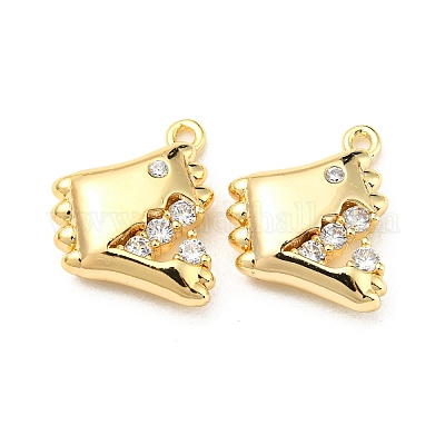 Латунные микропаве прозрачные подвески с фианитом KK-H460-12G-1