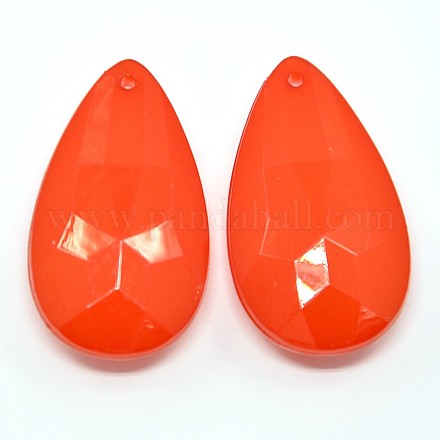 Pendenti acrilico a goccia rosso X-JACR-S600-9-1