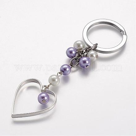 Glasperlen Perlen Schlüsselanhänger KEYC-JKC00110-02-1