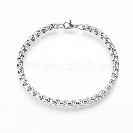 Bracelets à chaînes carrées en 304 acier inoxydable BJEW-P236-24P-1