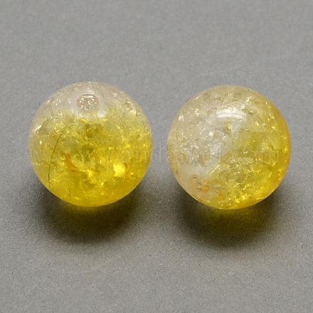 Two Tone Transparent Crackle Acrylic Beads CACR-R009-12mm-08-1