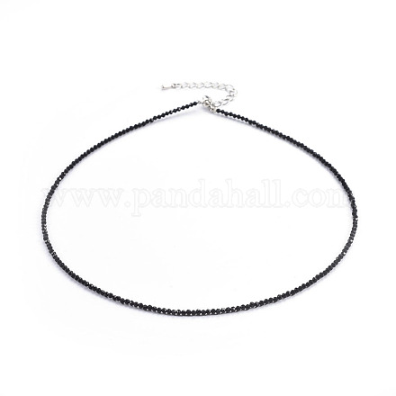 Collane di perline spinello nero naturale NJEW-F245-A02-1