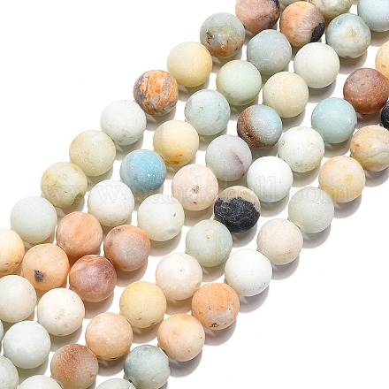 Brins de perles d'amazonite de fleurs naturelles X-G-G692-01F-10mm-1