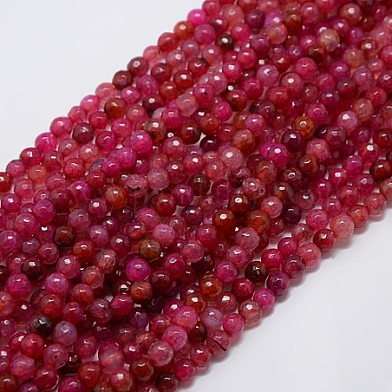 Natural Agate Round Beads Strand G-L084-6mm-07-1