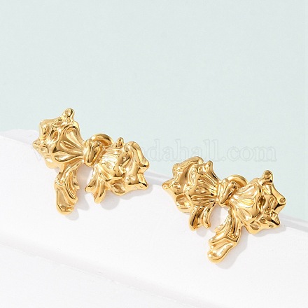 Серьги-гвоздики из нержавеющей стали 304 EJEW-G423-32A-G-1