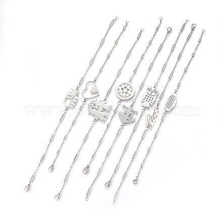 304 Stainless Steel Link Bracelets BJEW-E347-P-1