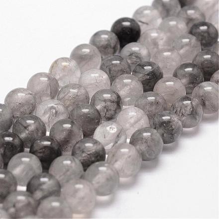 Chapelets de perle en quartz nuageux naturel G-D840-69-6mm-1