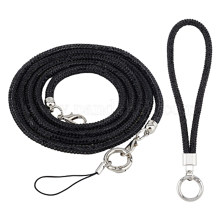 2 шт. 2 стиля цинковый сплав смолы универсальный ремешок для сотового телефона ремешок через плечо шейный ремешок для телефона подвески AJEW-CP0008-93B-1