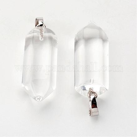Pendentifs de verre en laiton G-O160-03M-1