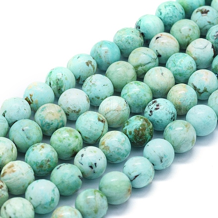 Natürliche peruanische türkisfarbene (Jaspis) Perlenstränge G-E561-11-10mm-AA-1