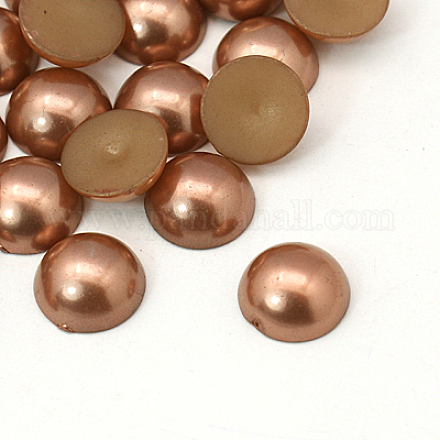 Half Round Domed Imitated Pearl Acrylic Cabochons OACR-H001-9P-1