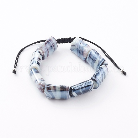 Bracelets de perles de nylon tressés réglables BJEW-JB06070-02-1