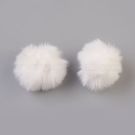 Colgantes cubiertos de bola de pompón de piel de conejo de imitación hecha a mano WOVE-F021-B17-1