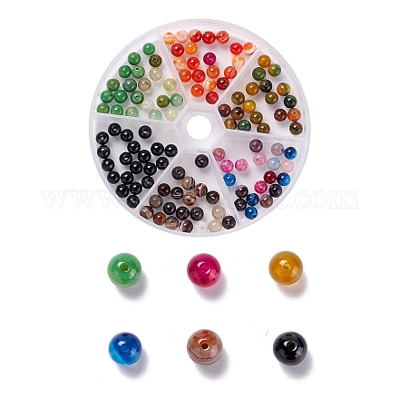 Agate à rayures naturelles/perles d'agate à bandes G-NB0001-45B-1