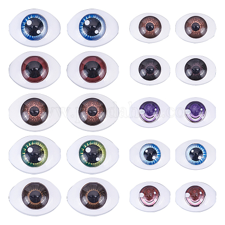 Chgcraft 20 pz 10 stili di bambola di plastica occhio artigianale DIY-CA0002-30-1