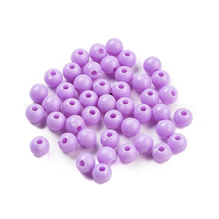 プラスチックビーズ  ラウンド  ライラック  6x5.5mm  穴：1.8mm  約3846個/500g&nbsp;MACR-S378-01K-1