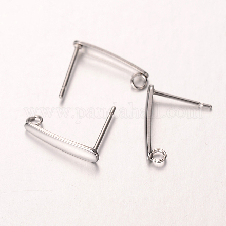 304 Stainless Steel Stud Earring Findings STAS-O084-06-1