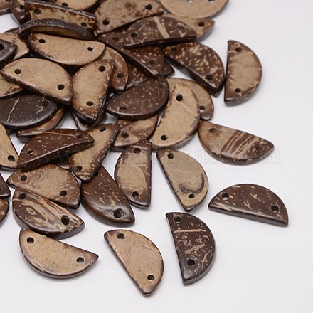 Liens de noix de coco d'accessoire de bijoux en bois teint COCO-O005B-02-1