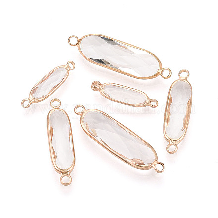 Латунь со стеклянными звеньями/соединительными подвесками GLAA-T027-13-1