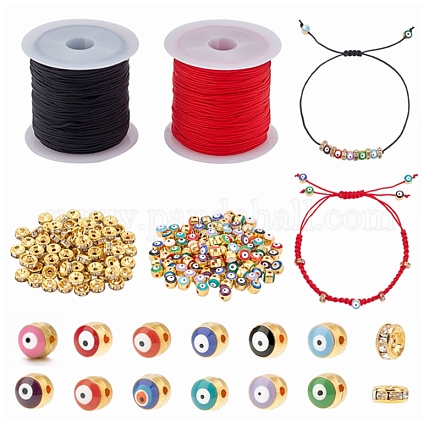 DIY Evil Eyes Braided Beadl Bracelets Making Kits DIY-PH0003-15-1