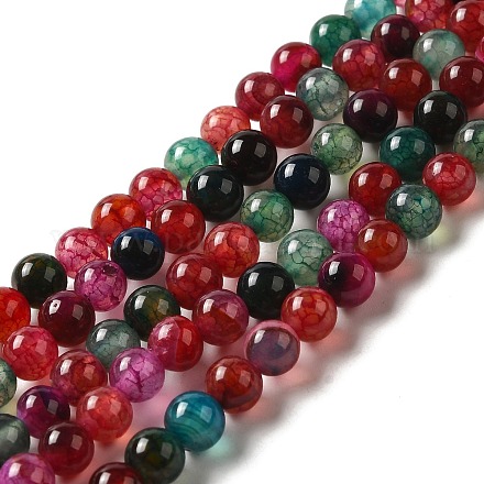 Dyed Natural Agate Beads Strands G-R262-6mm-1-1
