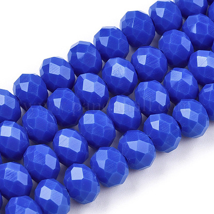 Opaque Solid Color Glass Beads Strands EGLA-A034-P8mm-D32-1