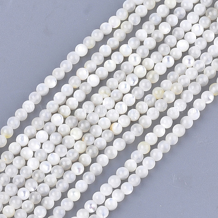 Perles de coquillage blanc naturel X-SHEL-T012-49B-1