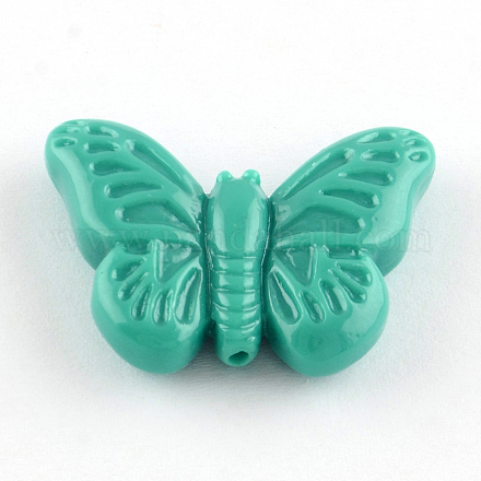 Dyed Butterfly Synthetical Coral Beads CORA-R011-13C-1