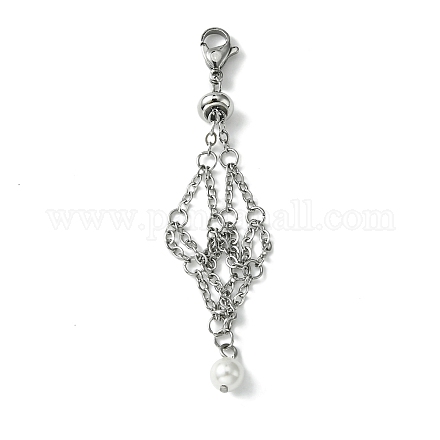 304 chaines câble inox pochette macramé porte pierre vide décoration pendentif HJEW-TA00069-02-1