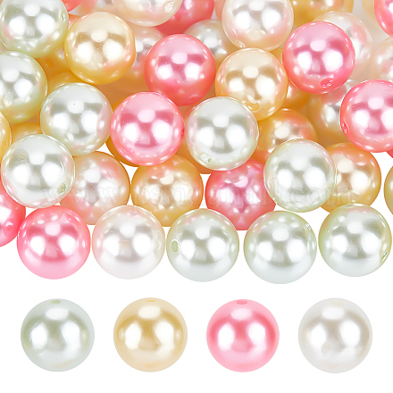 PH PandaHall 60pcs Bubblegum Beads 20mm Chunk Pen Beads Acrylic Pearl Beads Large Focal Loose Beads for Pen Wedding Christmas Garland Jewelry Bracelet Necklace Pen Bag Chain Making KY-PH0001-74A-1