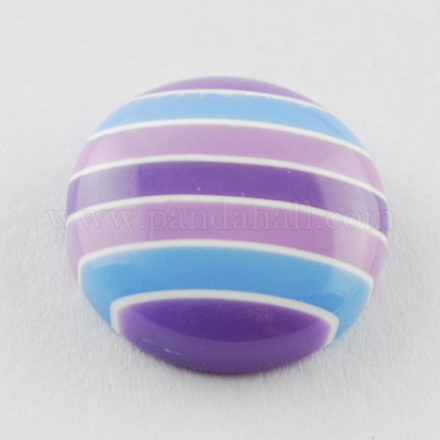 Striped Resin Cabochons CRES-Q094-14mm-8-1
