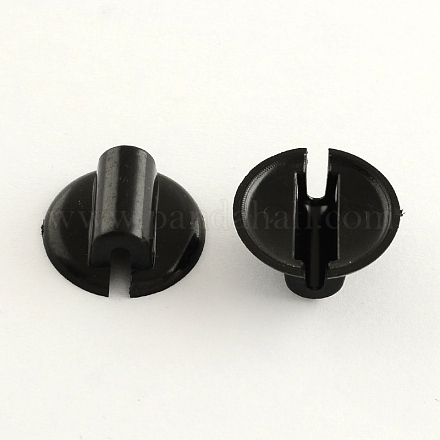 プラスチックヘアパーツ  ブラック  20x9mm  半分穴：2mm FIND-R024-1