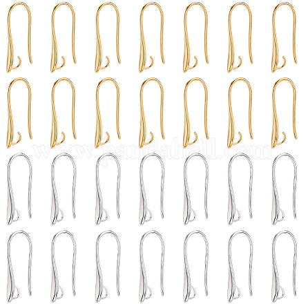 60 шт. 2 цвета латунные крючки для серег для дизайна серег KK-SP0002-49-1
