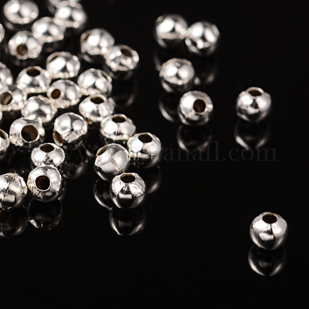 Silver Iron Round Spacer Beads X-IFIN-E148-S-1