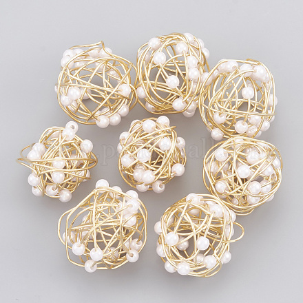 Colgantes de perlas de imitación de plástico abs KK-T035-72-1