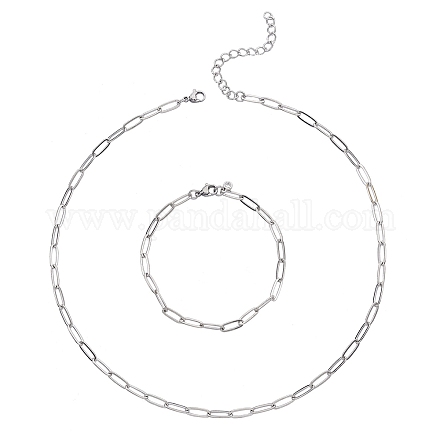 Sujetapapeles de latón cadenas collares y conjuntos de pulseras SJEW-PH01378-06-1