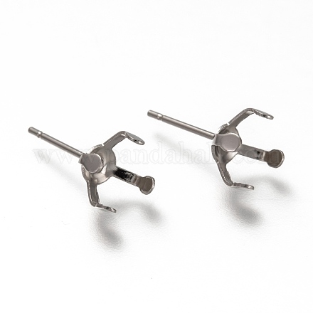 304 Stainless Steel Stud Earring Settings STAS-H130-18A-P-1