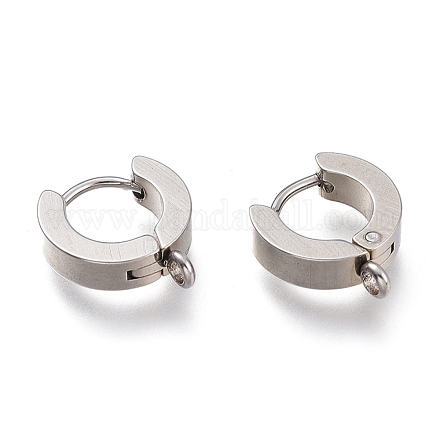 201 Stainless Steel Huggie Hoop Earrings Findings STAS-A167-01C-P-1