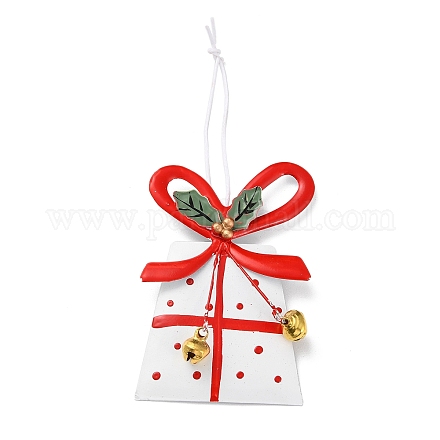 クリスマステーマの鉄の大きなペンダントの装飾  麻ロープクリスマスツリーパーティー吊り飾り  ボックス  142mm IFIN-D089-01D-1