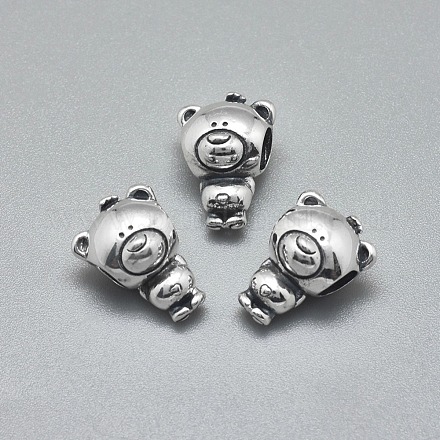 925 Sterling Silver European Beads STER-I019-08AS-1