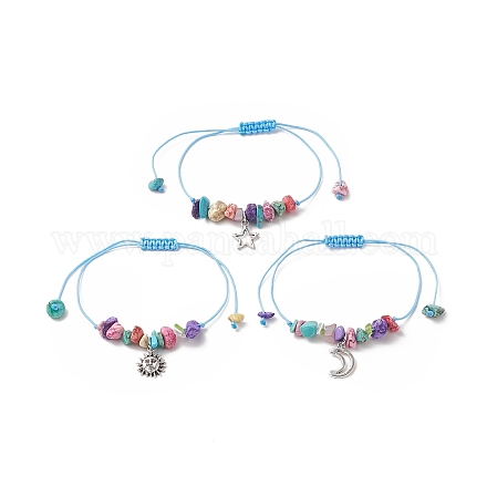 Set di braccialetti con ciondoli luna BJEW-JB09937-1