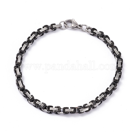 Vacuum Plating 304 Stainless Steel Byzantine Chain Bracelets BJEW-I295-02A-EBP-1