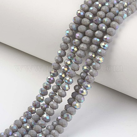 Chapelets de perles en verre opaque de couleur unie EGLA-A034-P8mm-L13-1