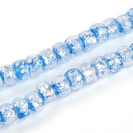 Светящиеся стеклянные бусины ручной работы из серебряной фольги FOIL-N029-02B-08-1