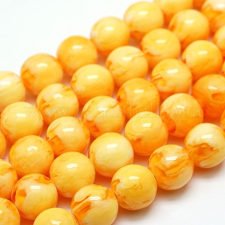 Buddhist Jewelry Beaded Findings Resin Round Bead Strands RESI-L002-12mm-G09-1
