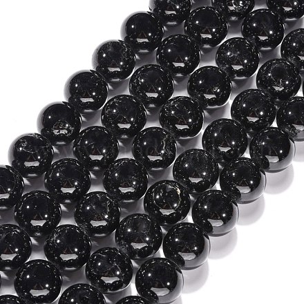 Natürliche schwarze Turmalin Perlenstränge G-H1603-16mm-1