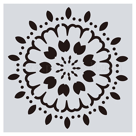 Blumenmuster umweltfreundliche Haustier-Kunststoff-Hohlmalerei-Silhouetten-Schablone DRAW-PW0008-02F-1